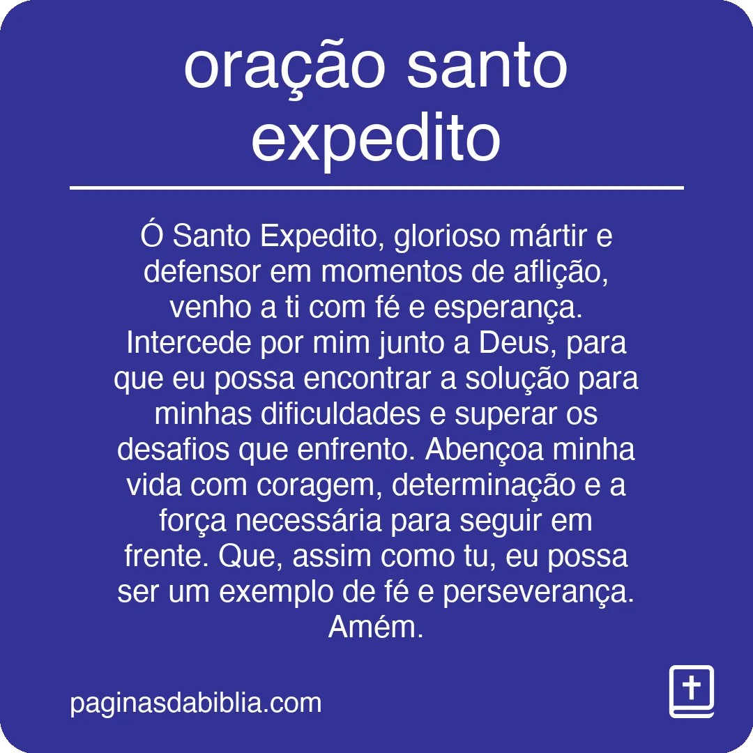 oração santo expedito