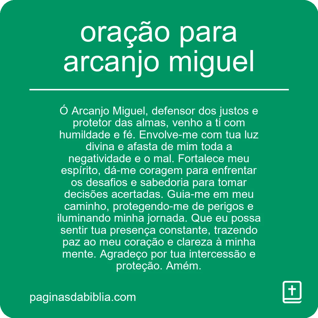 oração para arcanjo miguel