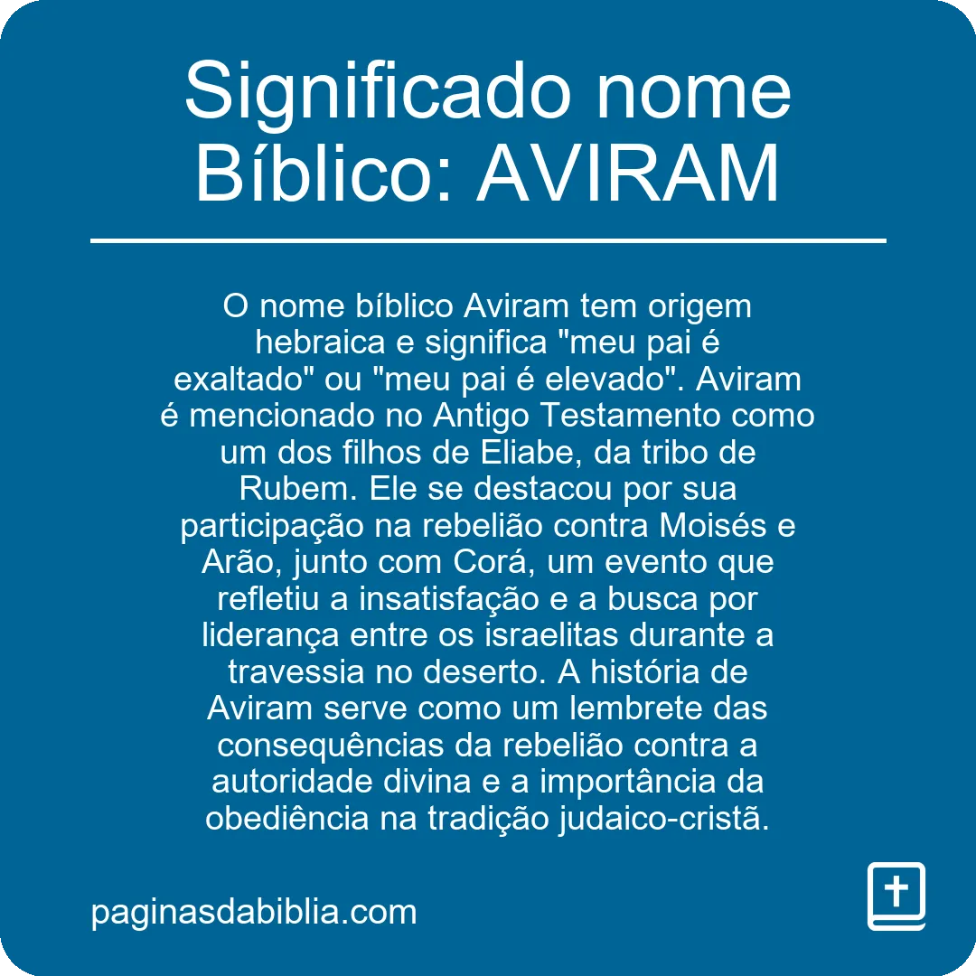 Significado nome Bíblico: AVIRAM