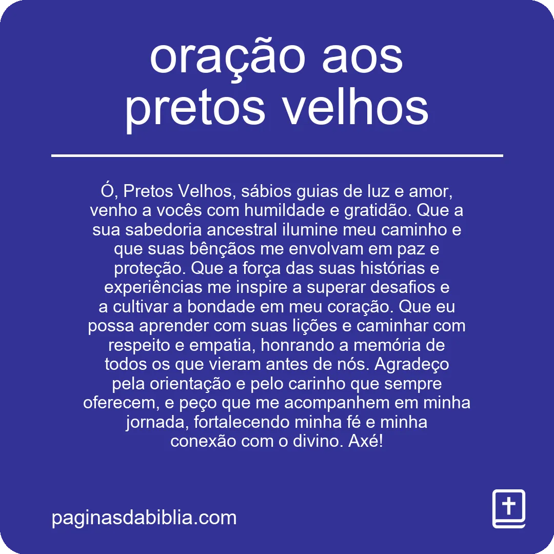 oração aos pretos velhos