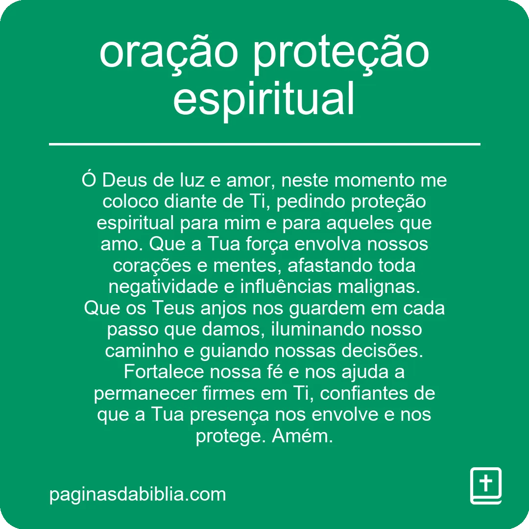 oração proteção espiritual