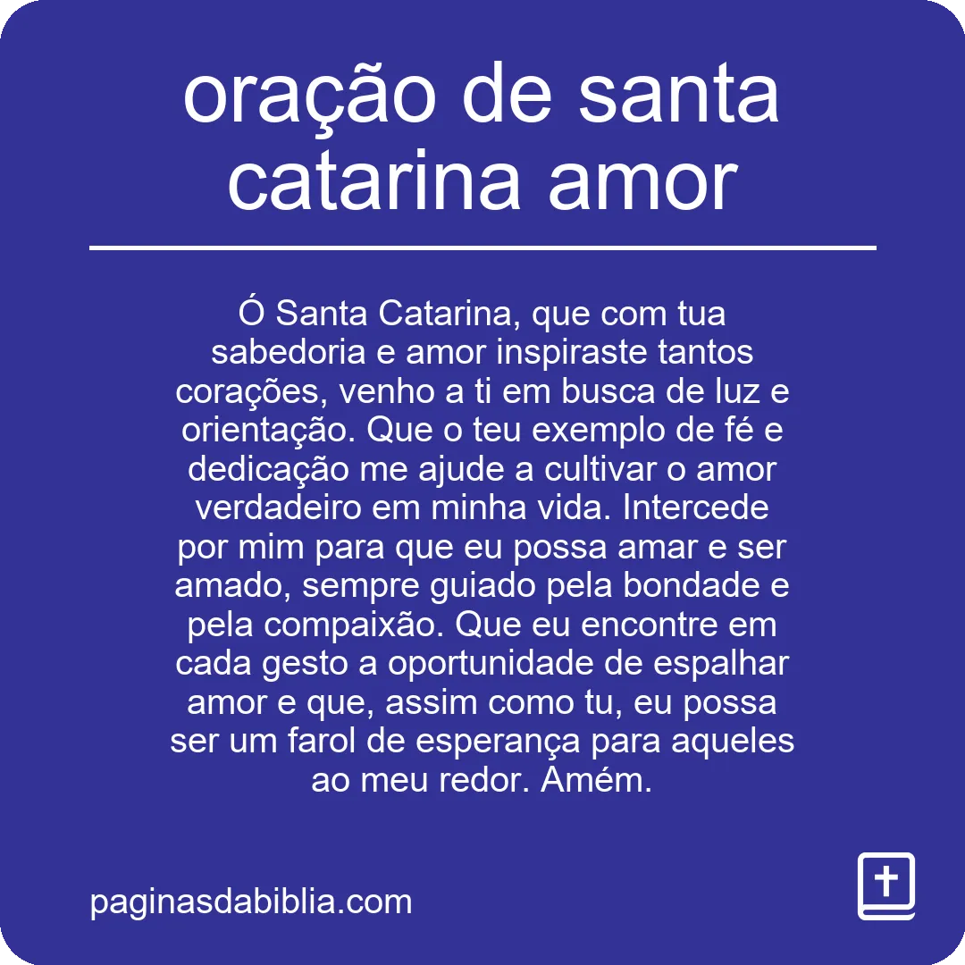 oração de santa catarina amor