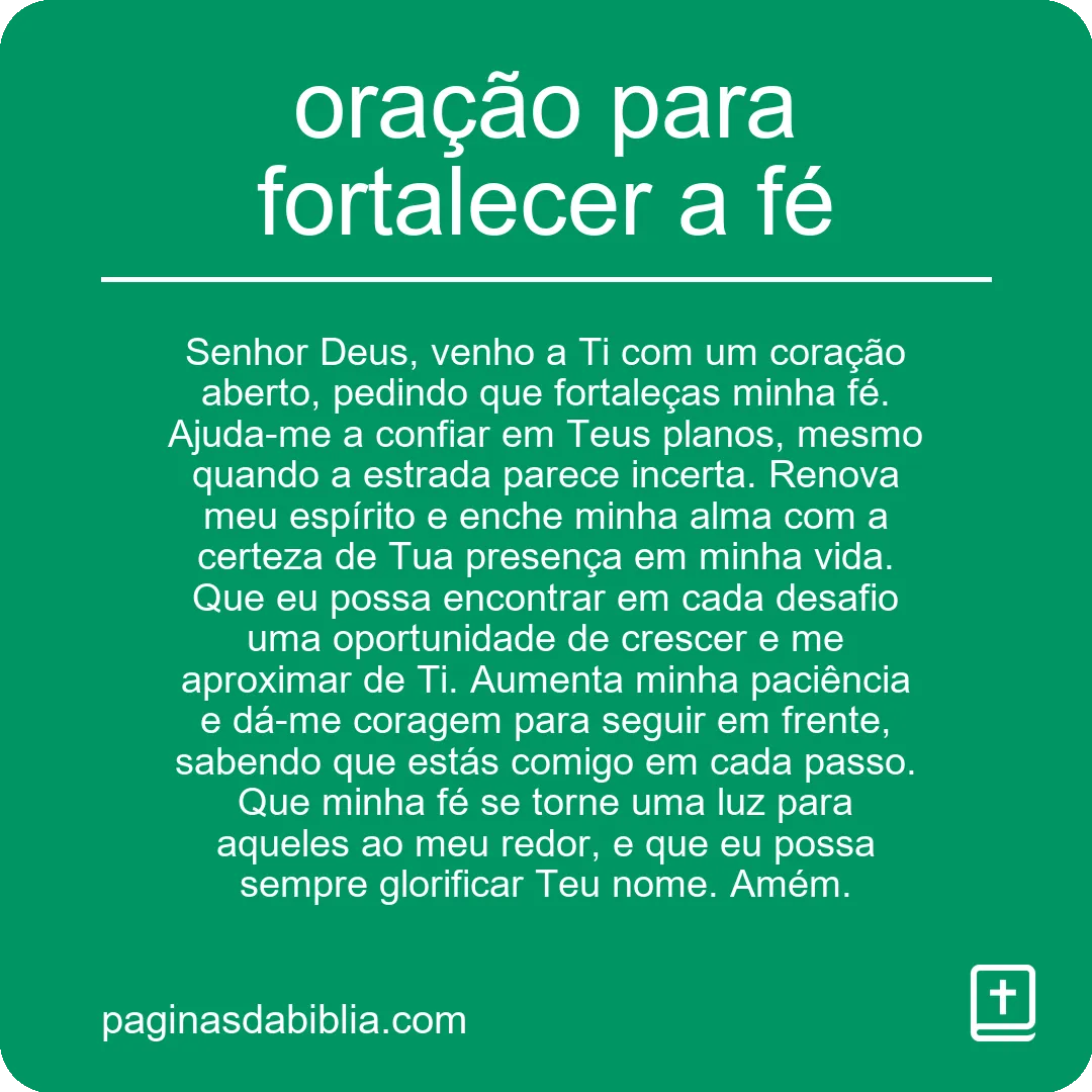 oração para fortalecer a fé