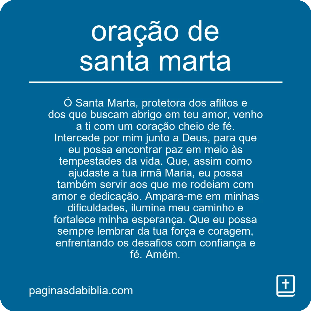 oração de santa marta