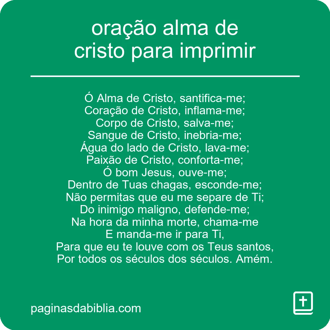 oração alma de cristo para imprimir