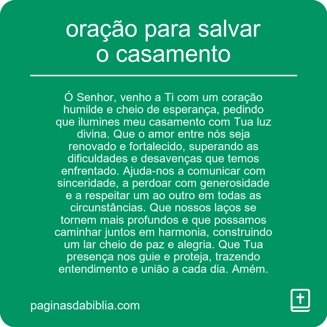 oração para salvar o casamento