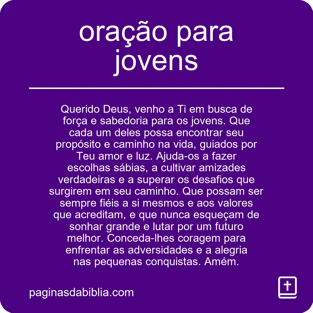 oração para jovens