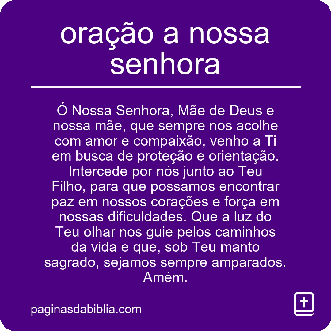 oração a nossa senhora