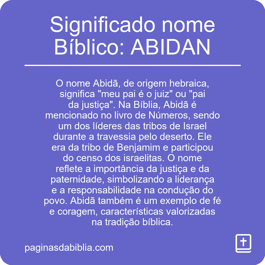 Significado nome Bíblico: ABIDAN