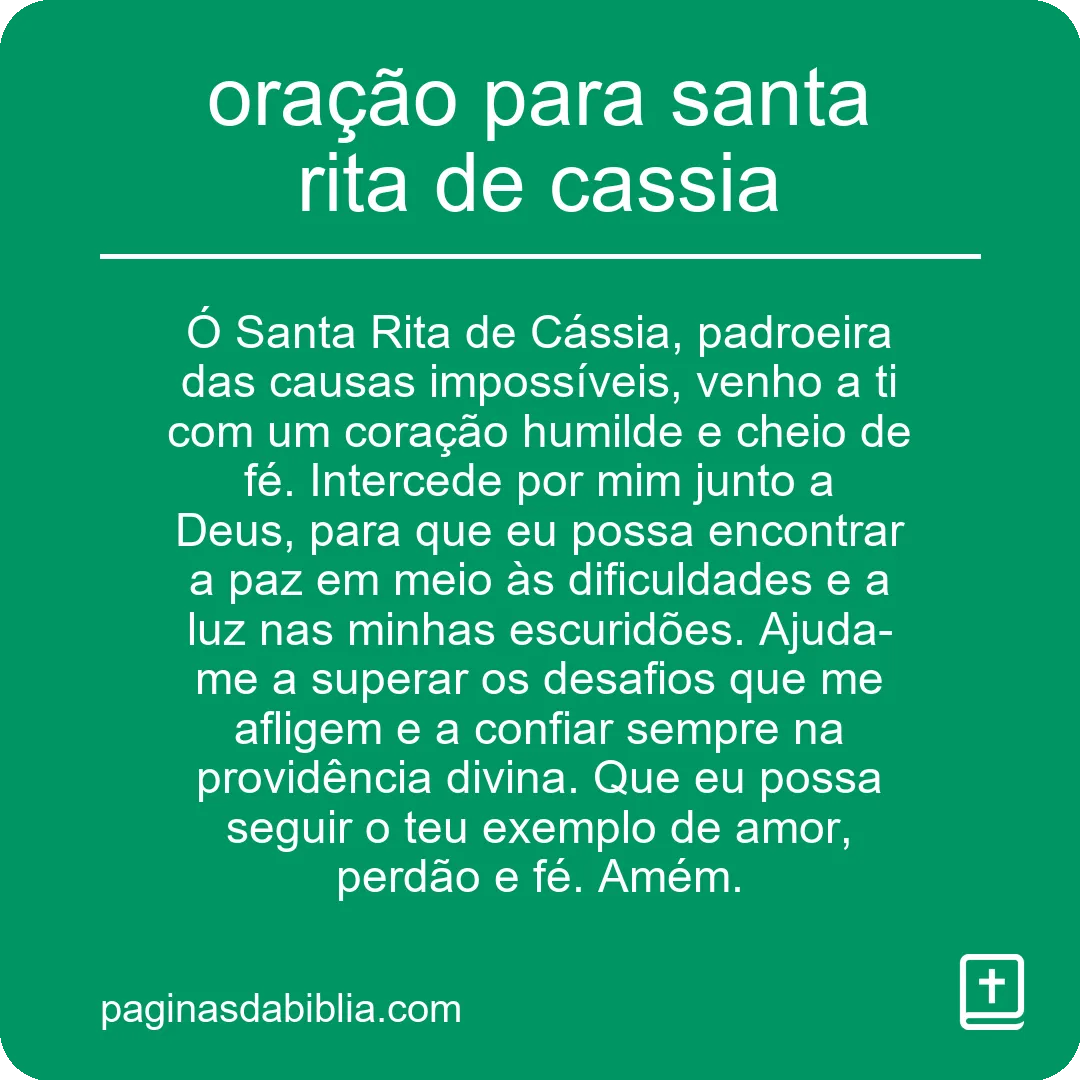 oração para santa rita de cassia