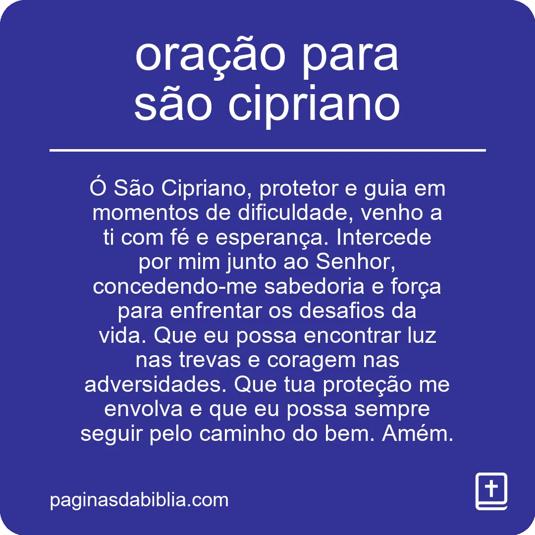 oração para são cipriano