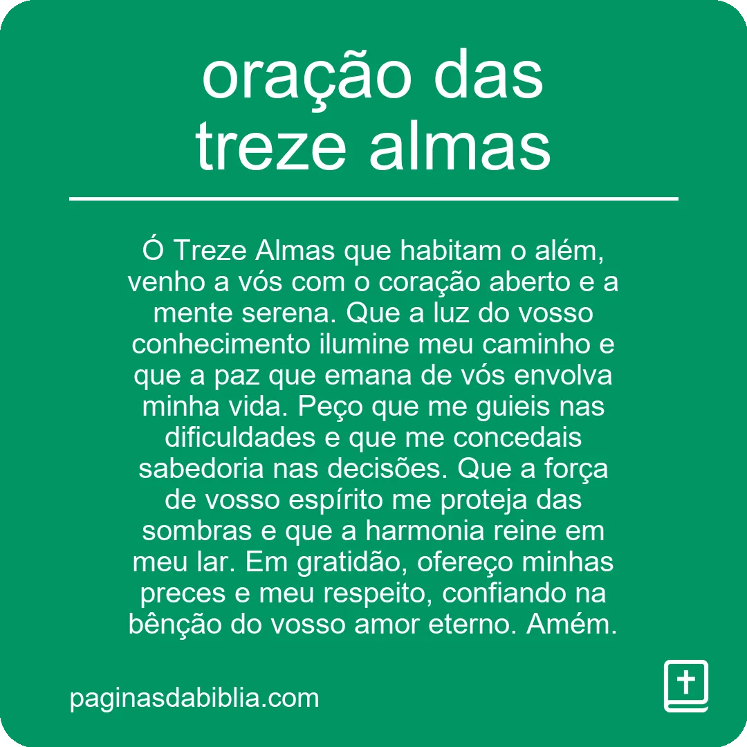 oração das treze almas