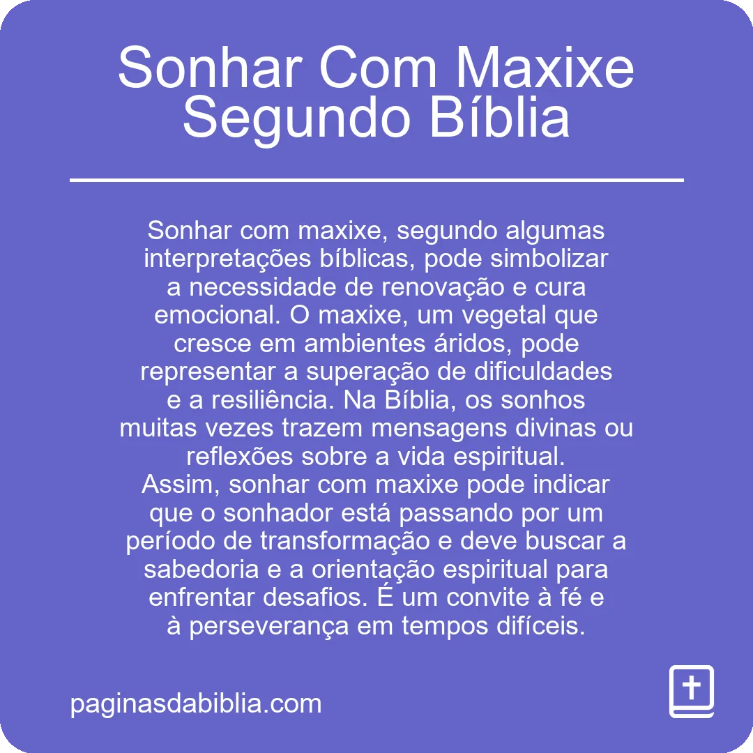 Sonhar Com Maxixe Segundo Bíblia