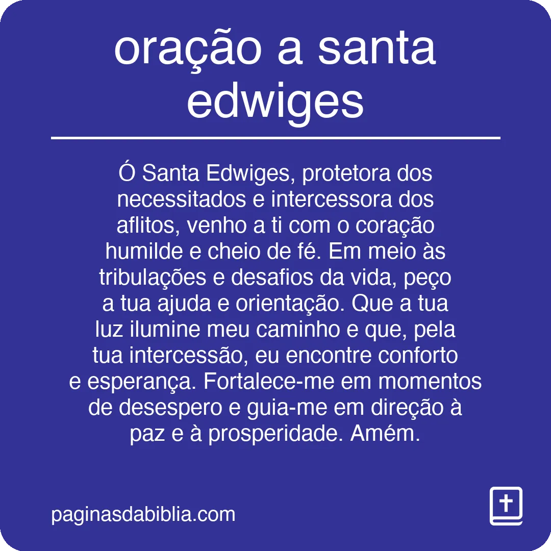 oração a santa edwiges