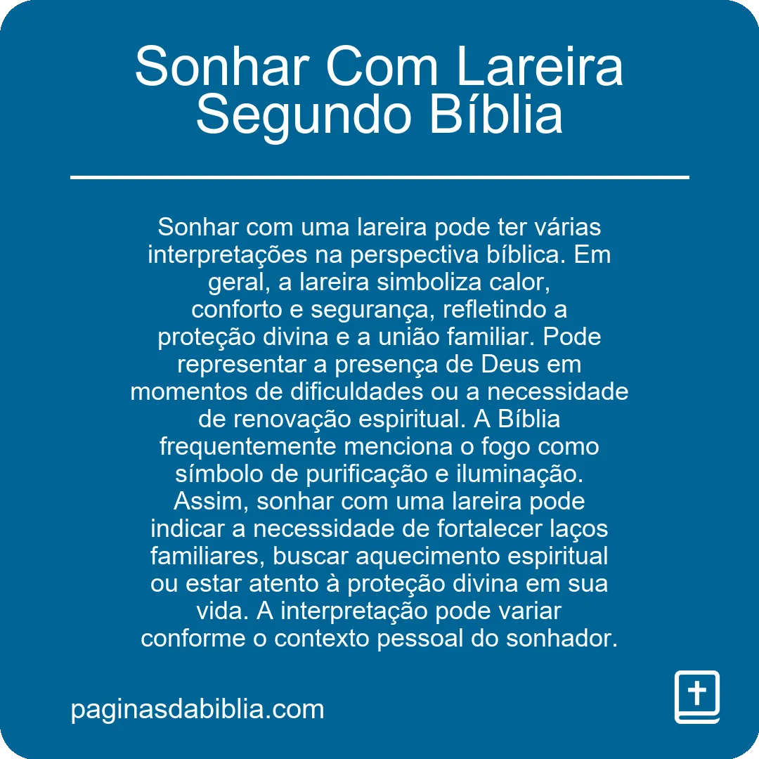 Sonhar Com Lareira Segundo Bíblia