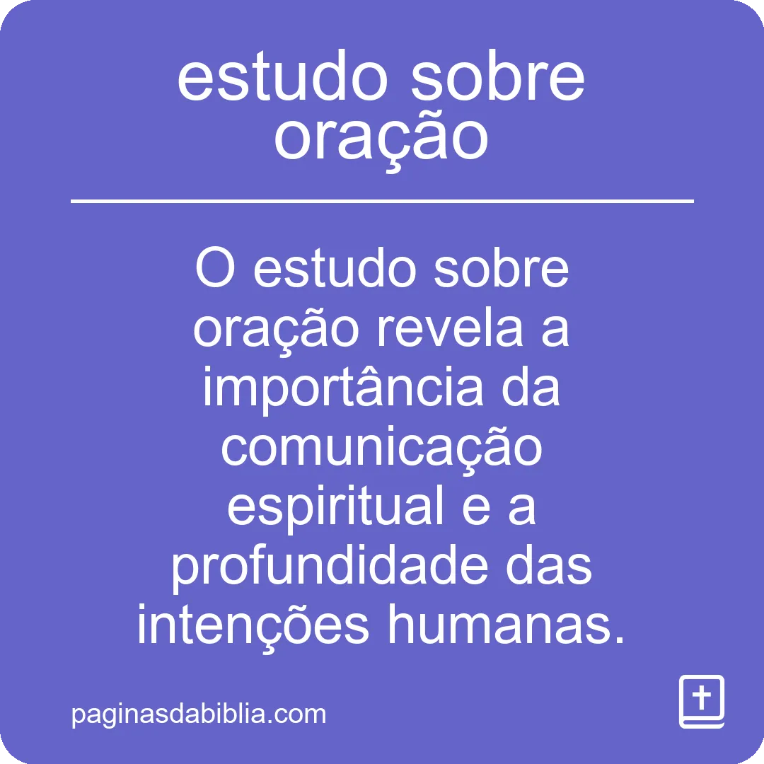 estudo sobre oração