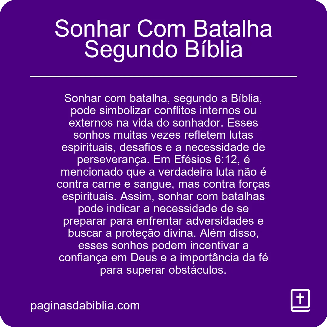 Sonhar Com Batalha Segundo Bíblia