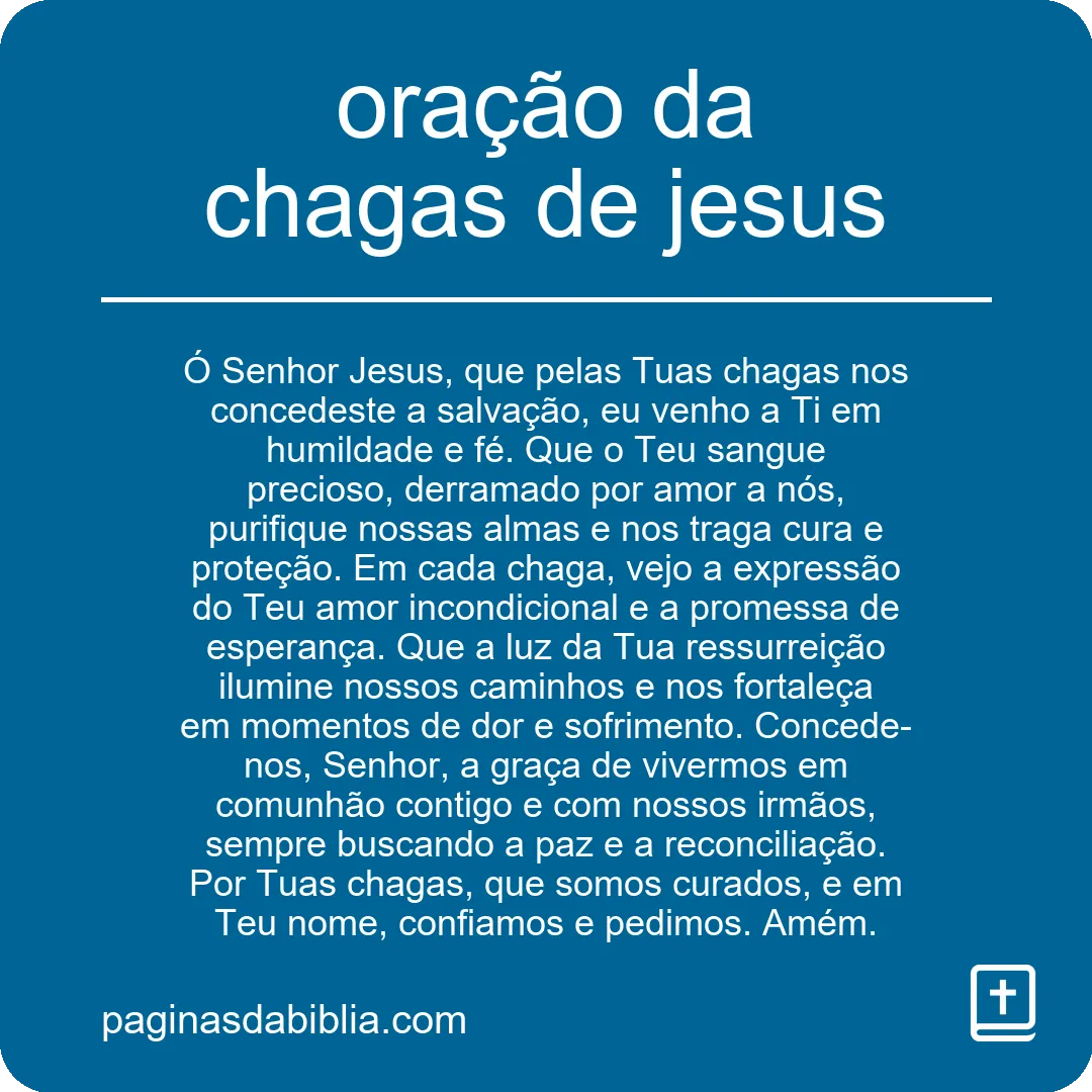 oração da chagas de jesus