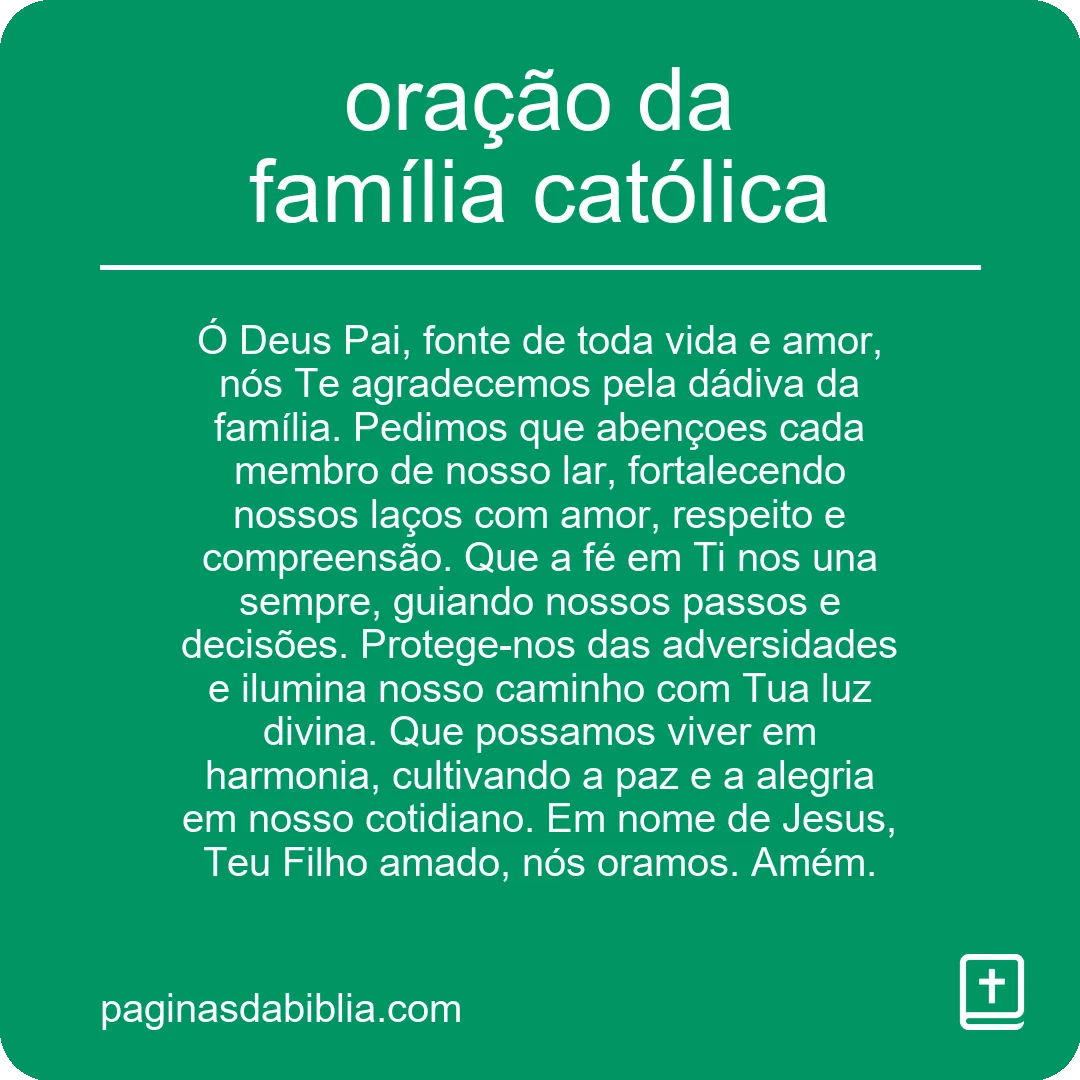 oração da família católica