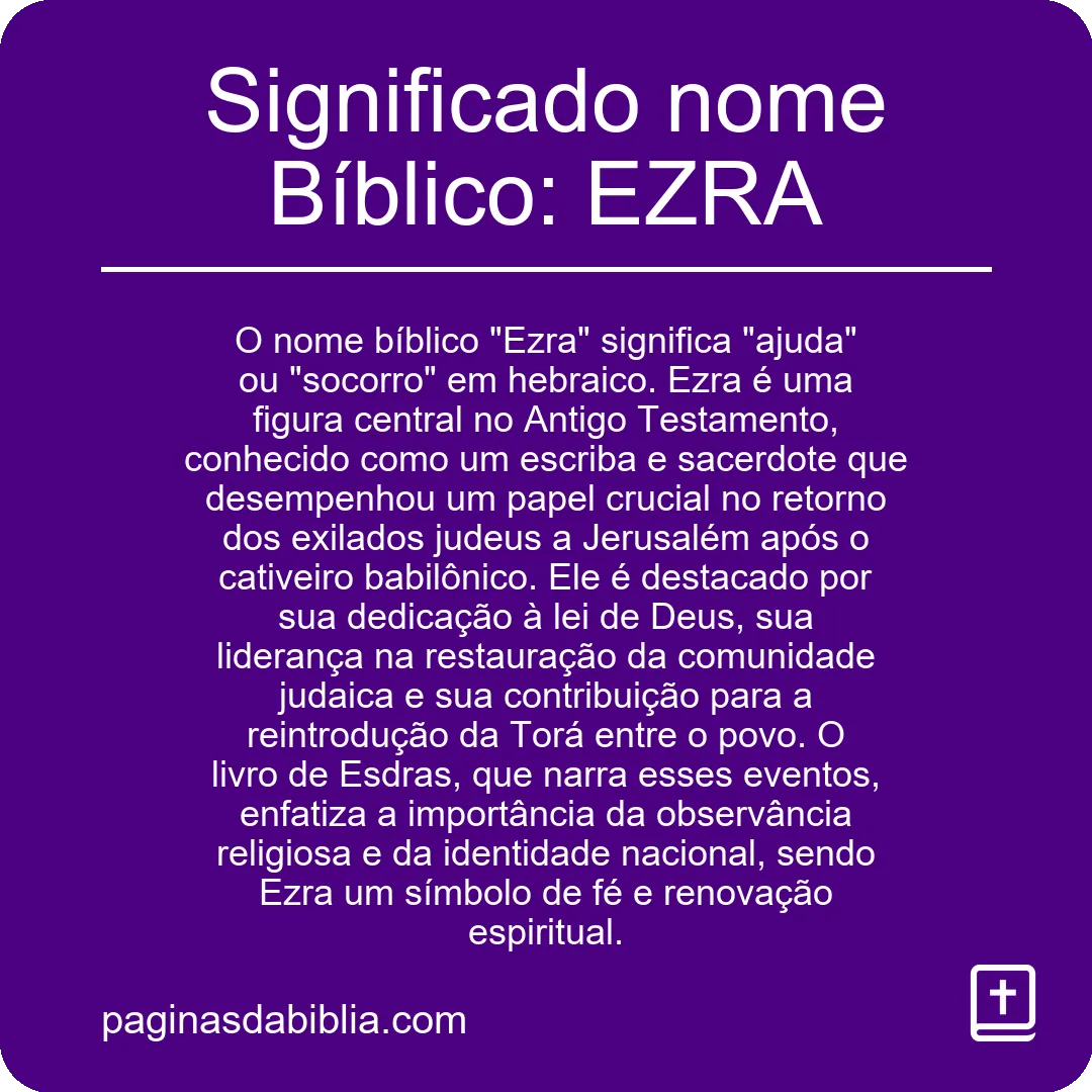 Significado nome Bíblico: EZRA