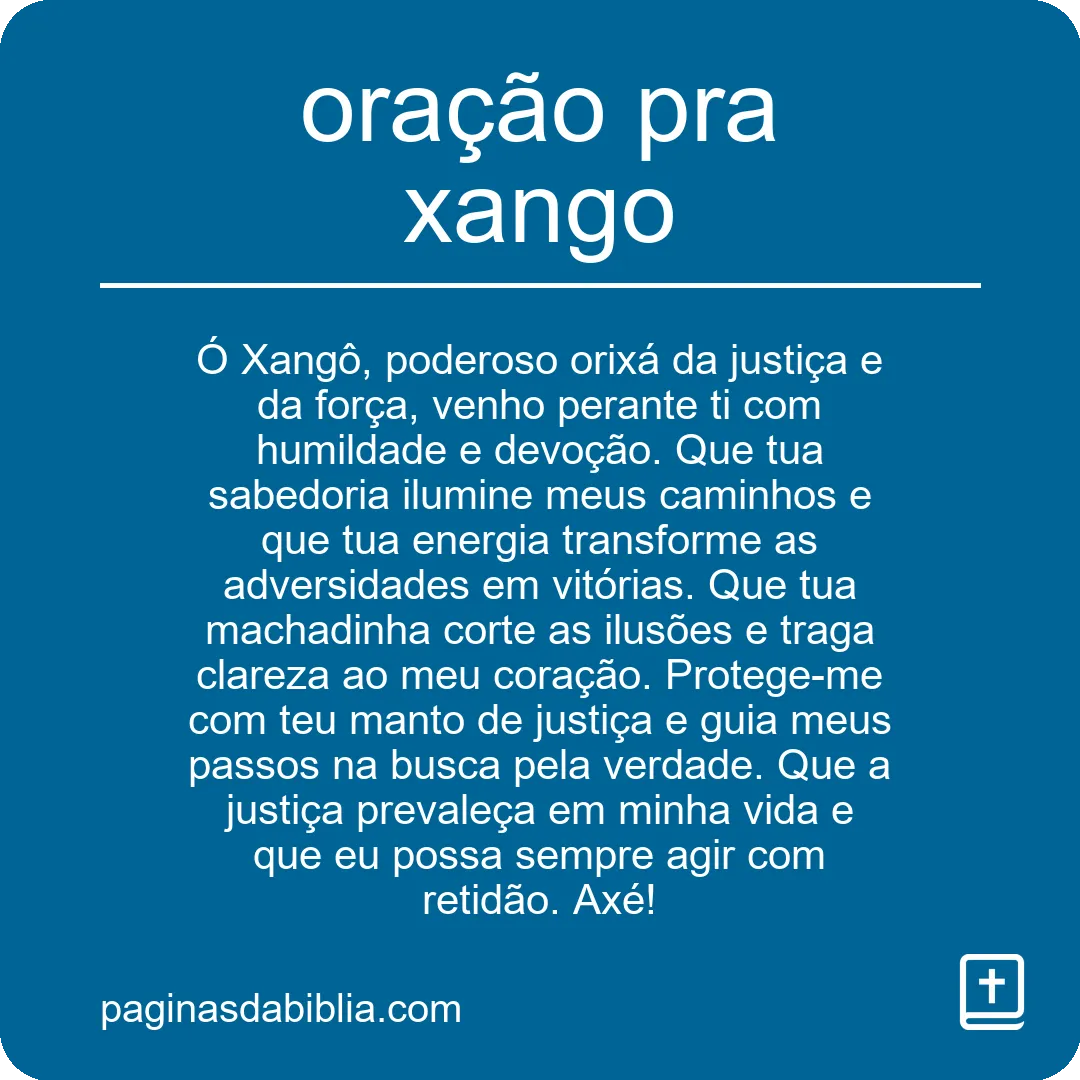 oração pra xango