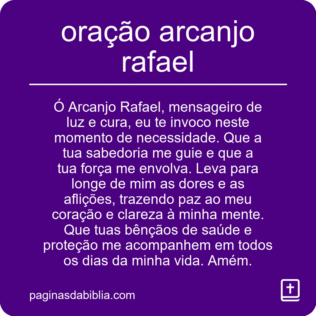 oração arcanjo rafael