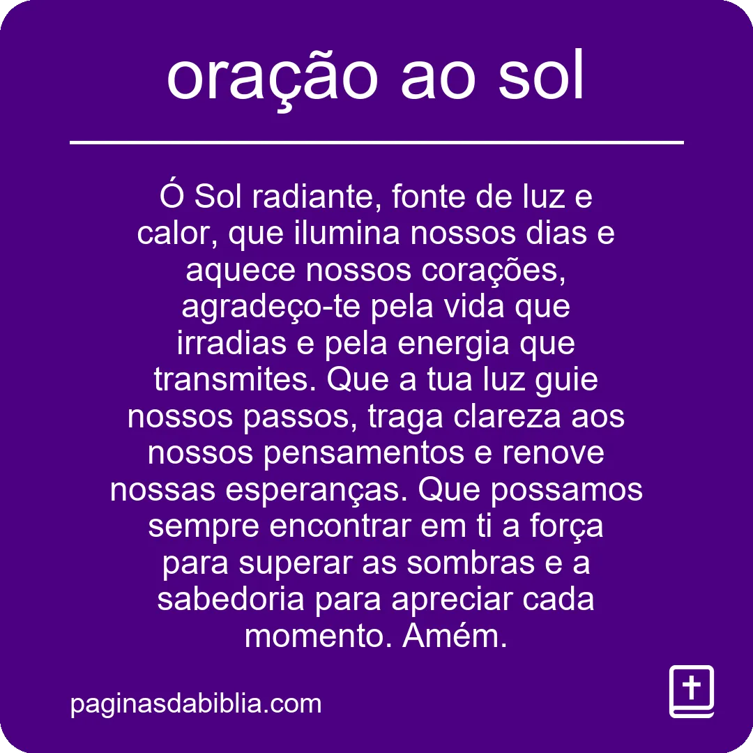 oração ao sol