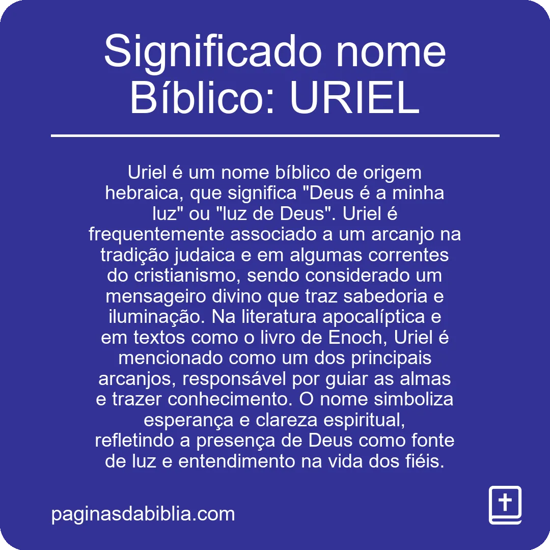 Significado nome Bíblico: URIEL