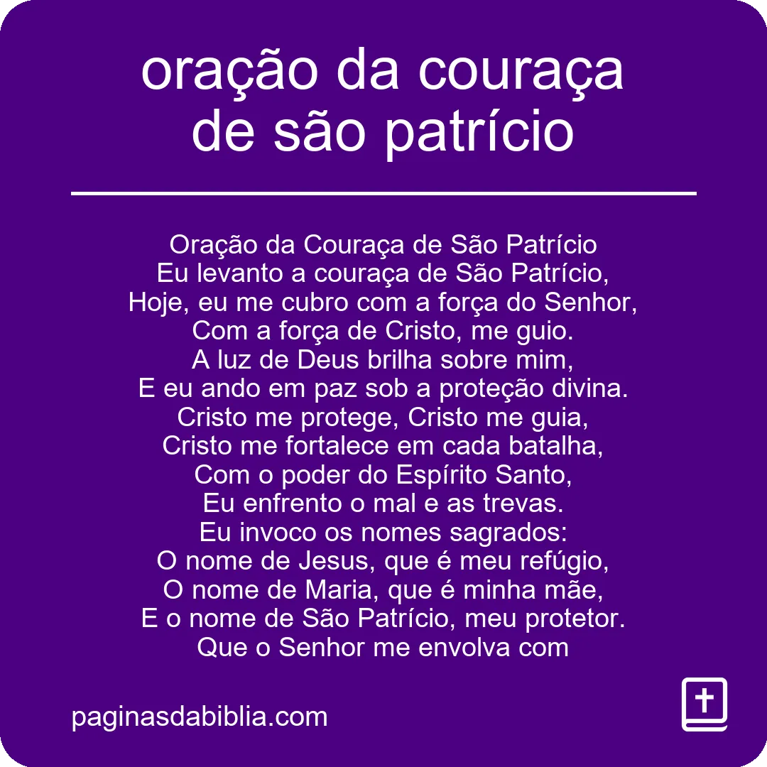 oração da couraça de são patrício