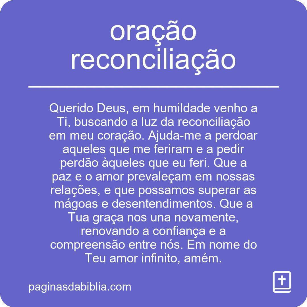 oração reconciliação