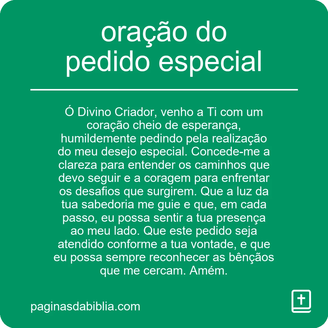 oração do pedido especial