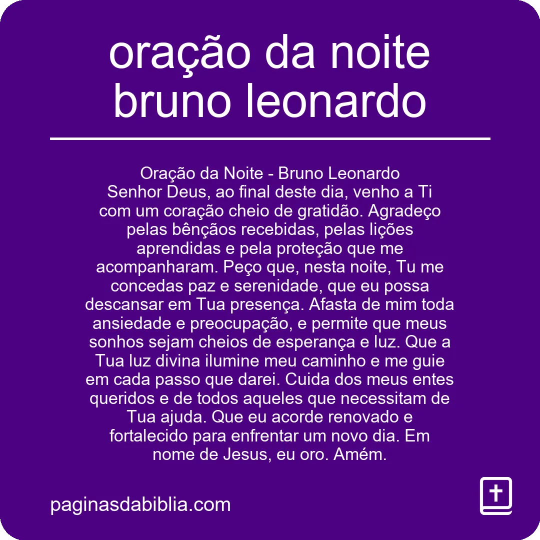 oração da noite bruno leonardo