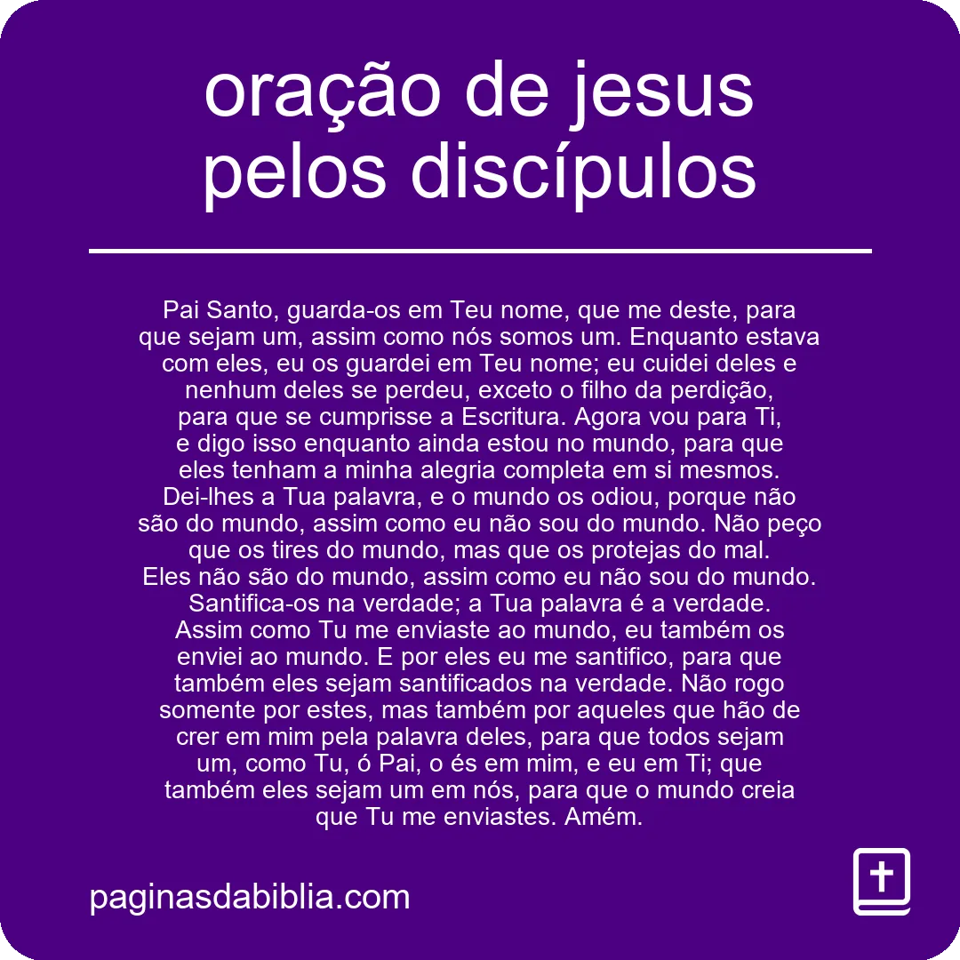 oração de jesus pelos discípulos