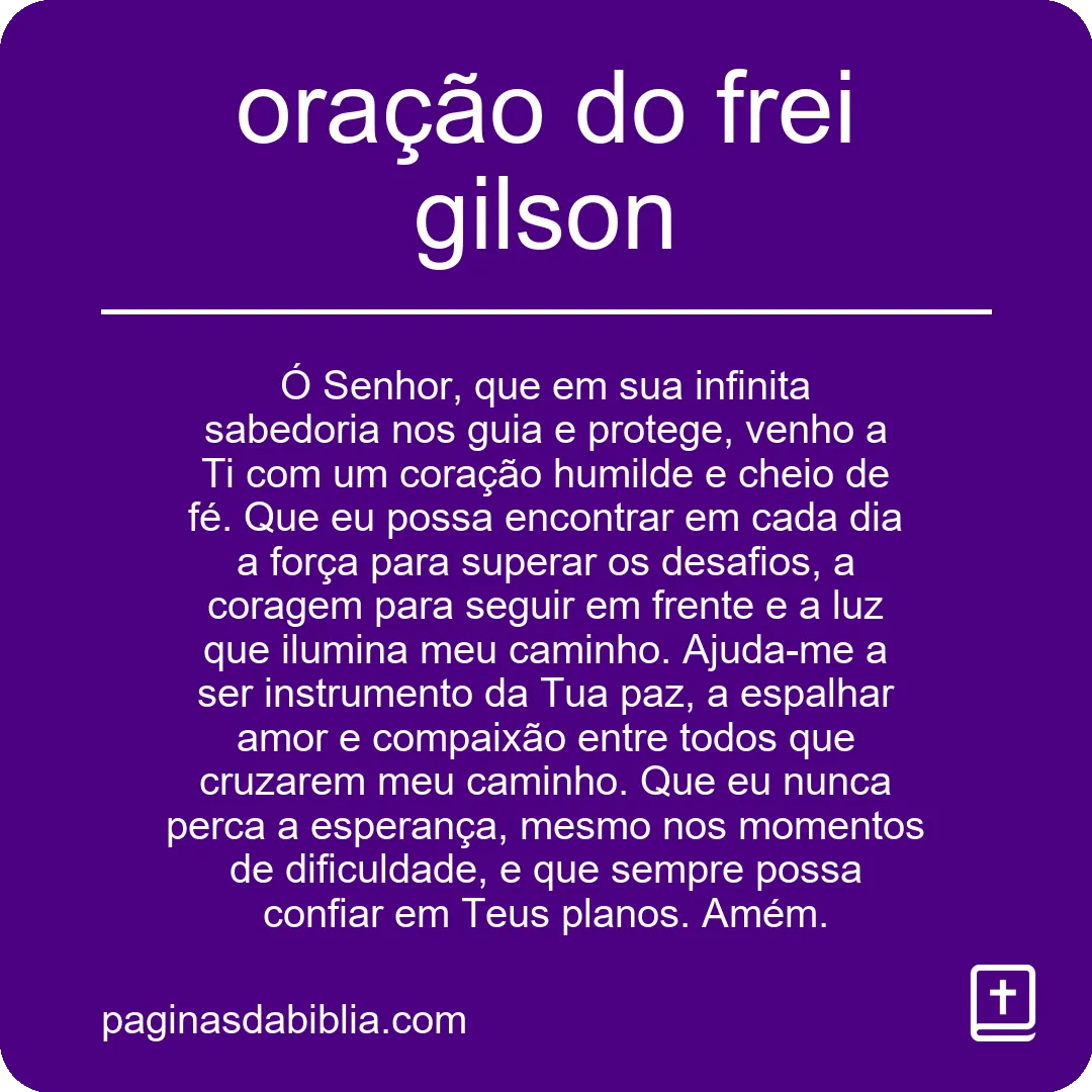 oração do frei gilson