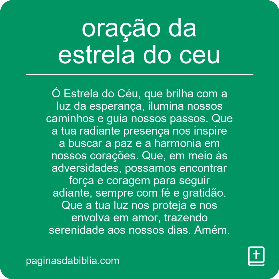 oração da estrela do ceu