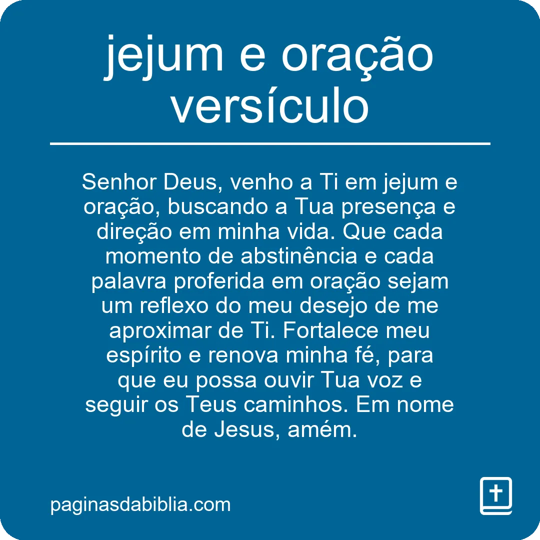 jejum e oração versículo