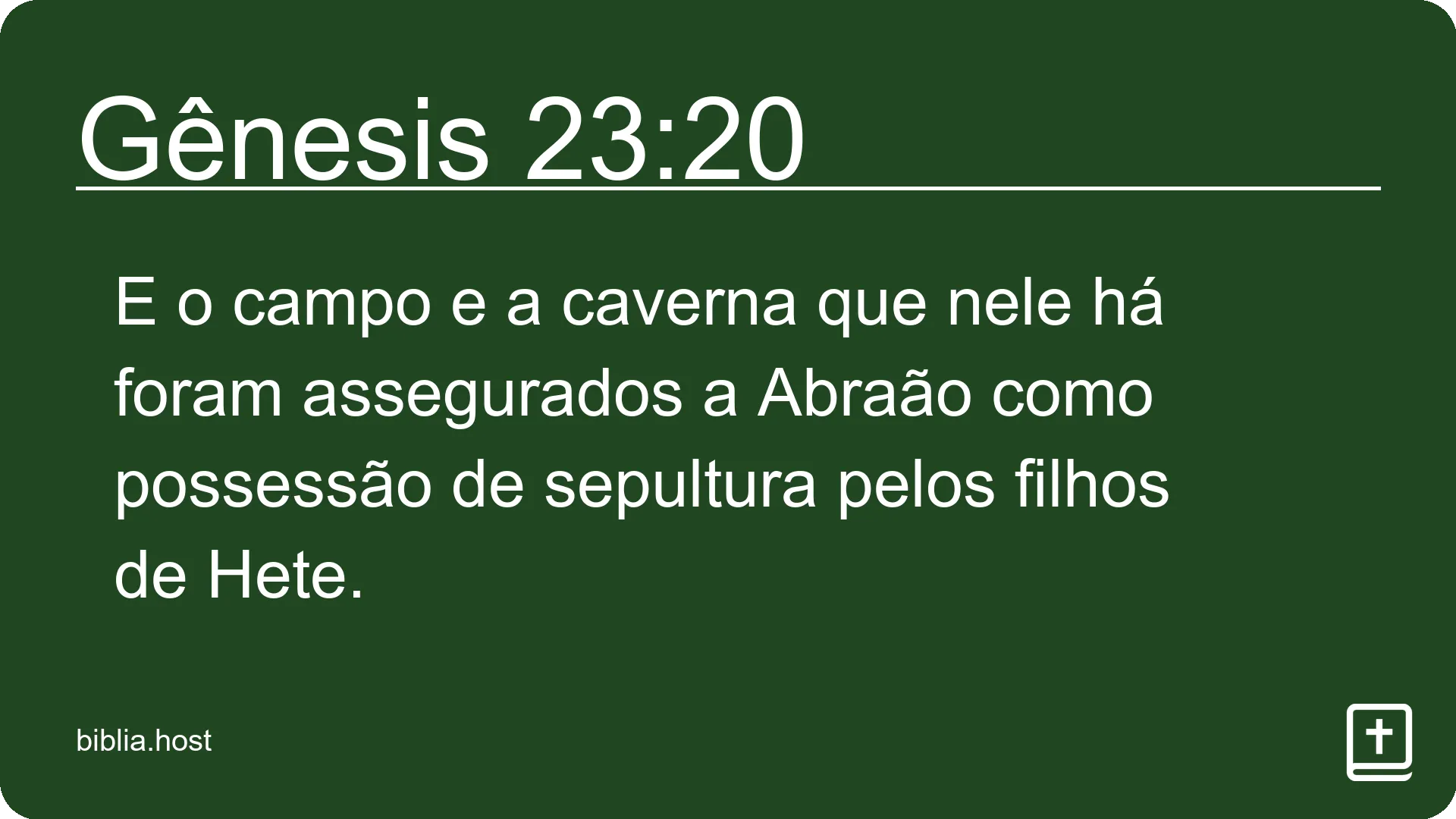 Gênesis 23:20