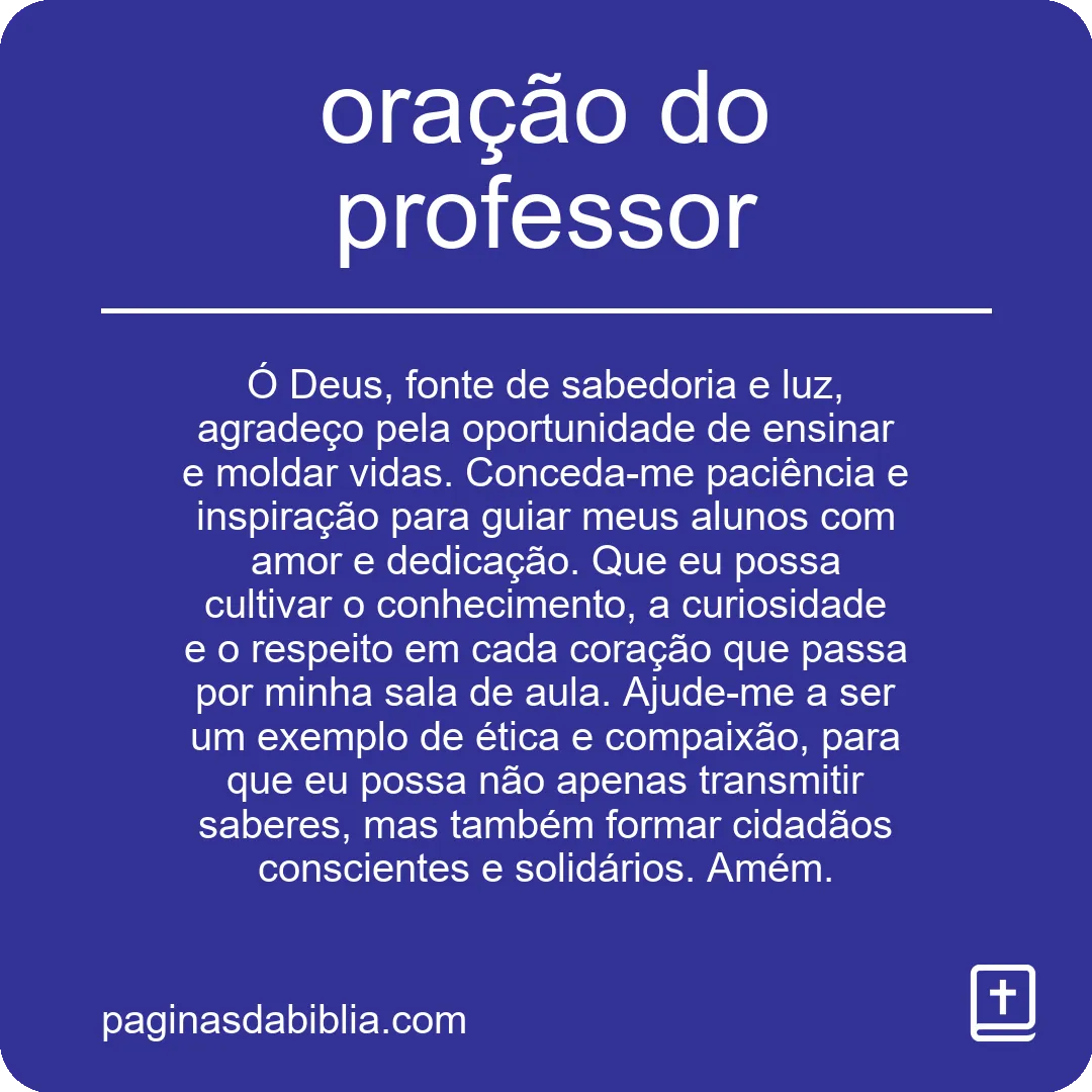 oração do professor