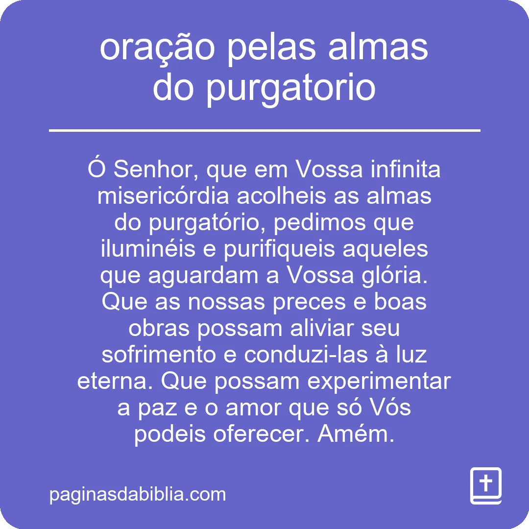 oração pelas almas do purgatorio