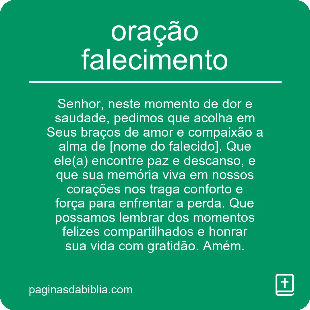 oração falecimento