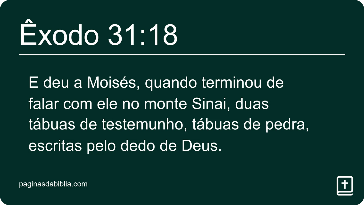 Êxodo 31:18