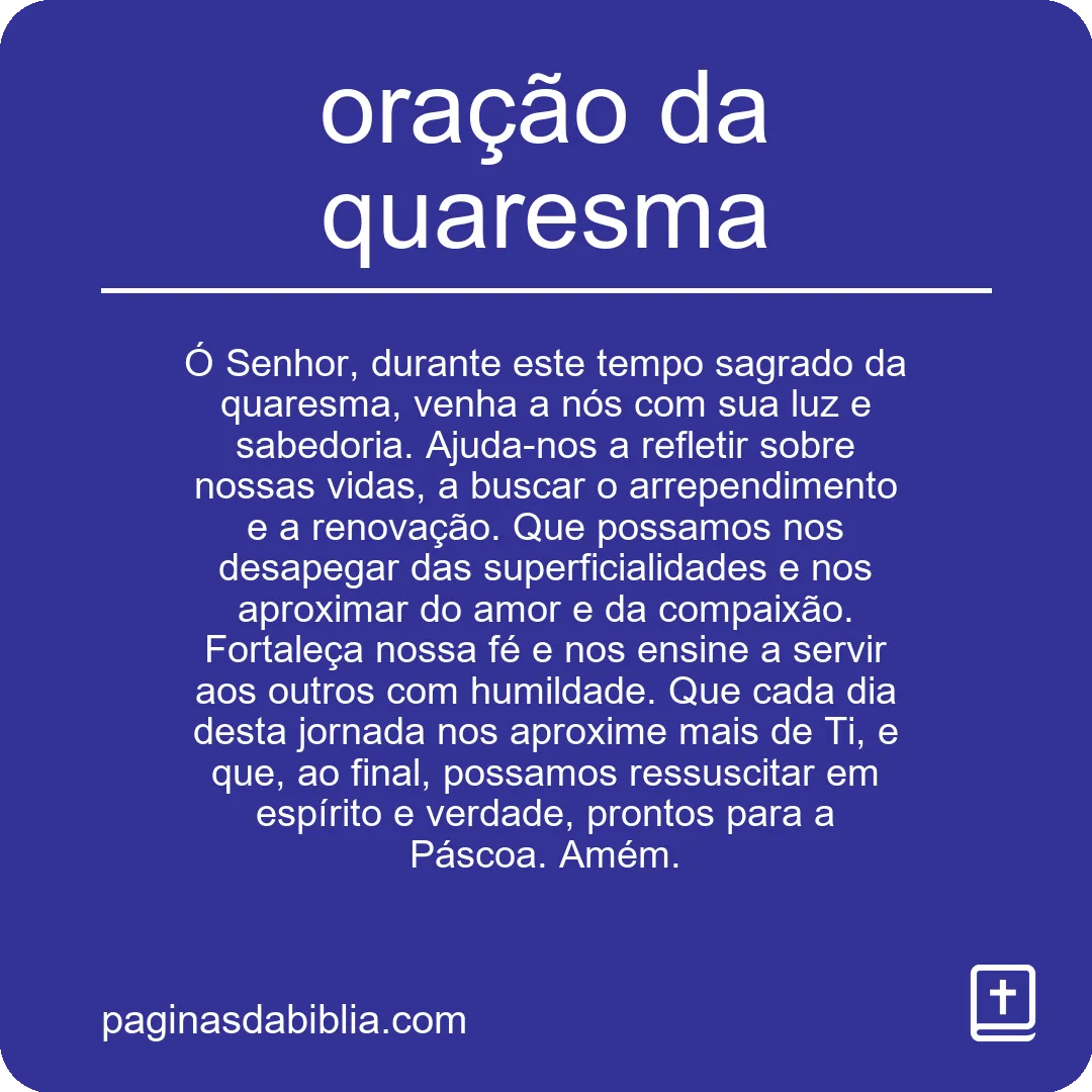 oração da quaresma