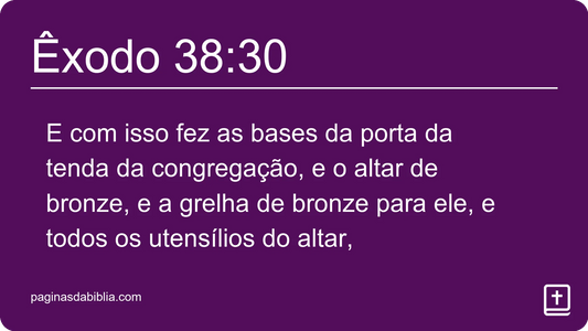 Êxodo 38:30