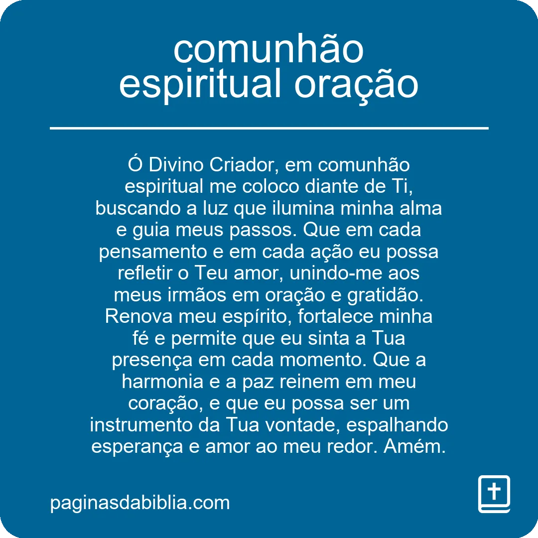 comunhão espiritual oração