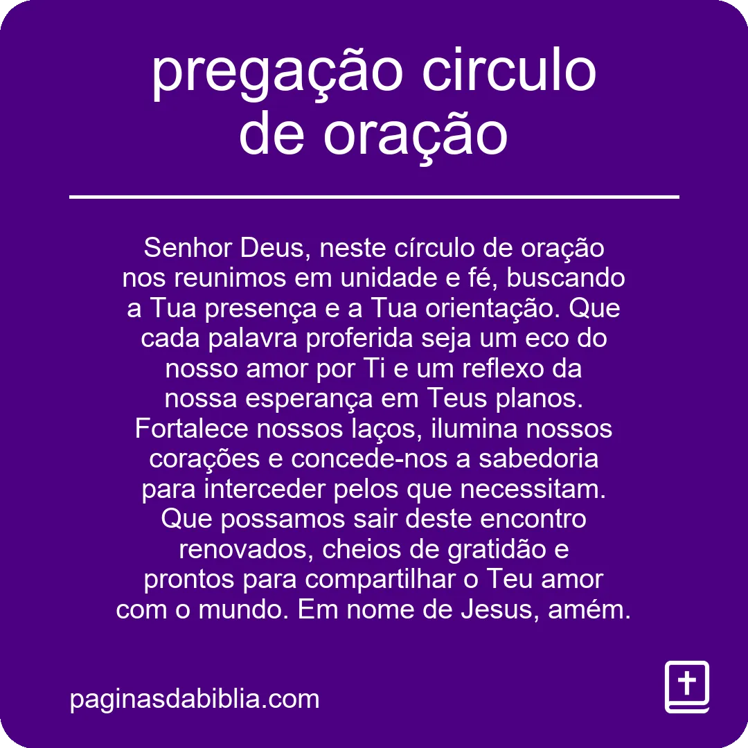 pregação circulo de oração