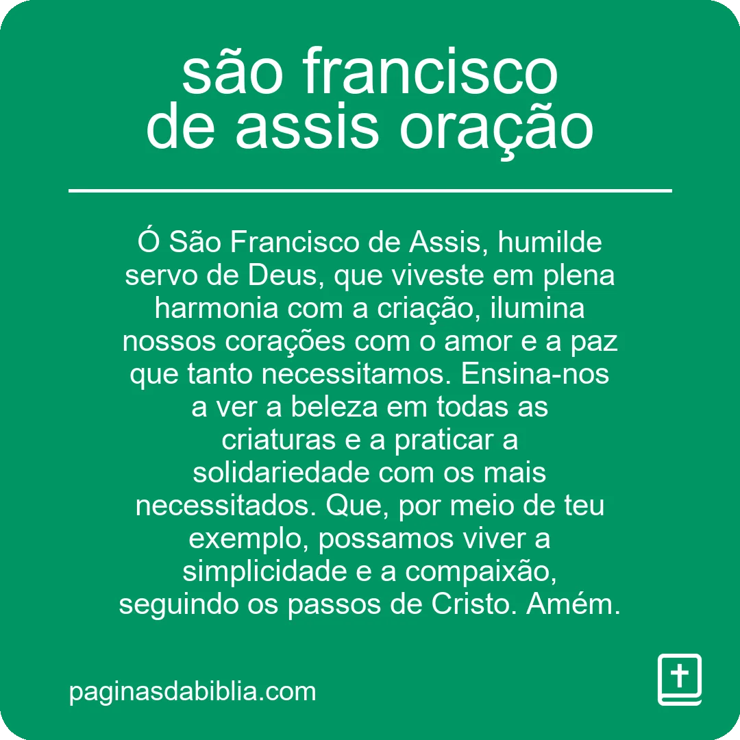 são francisco de assis oração