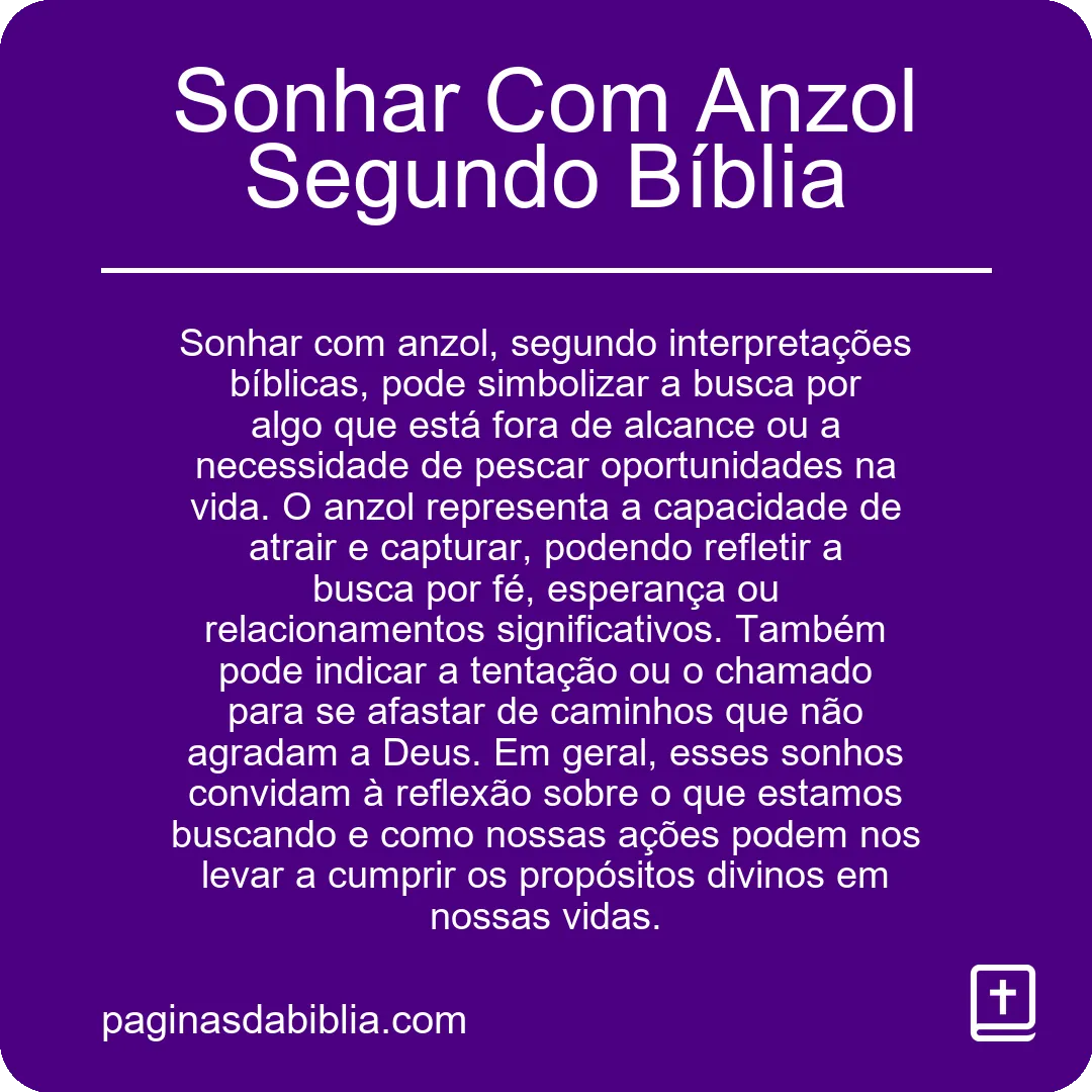 Sonhar Com Anzol Segundo Bíblia