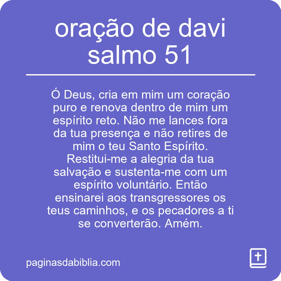 oração de davi salmo 51