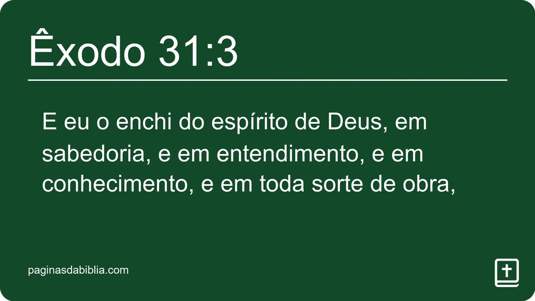 Êxodo 31:3