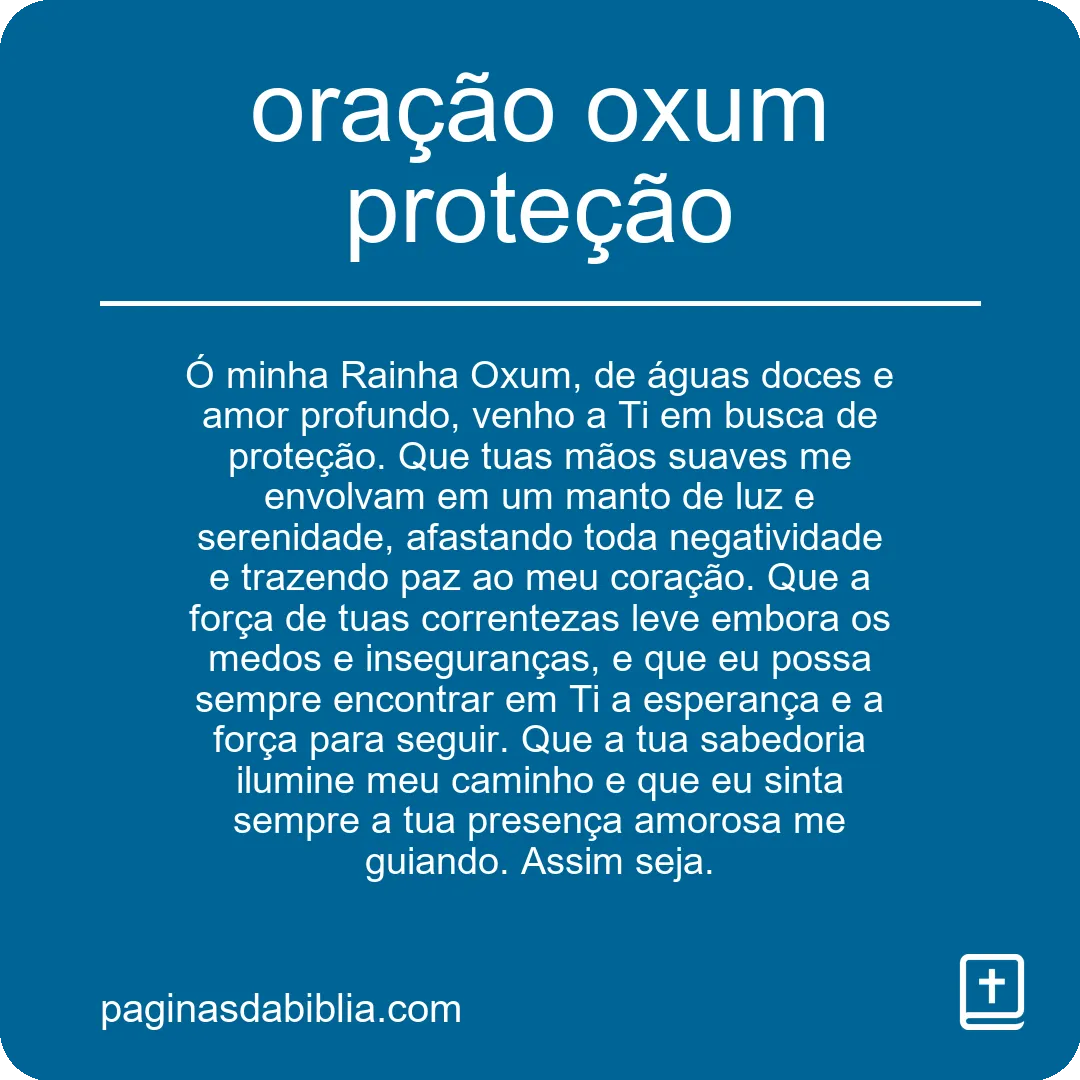 oração oxum proteção